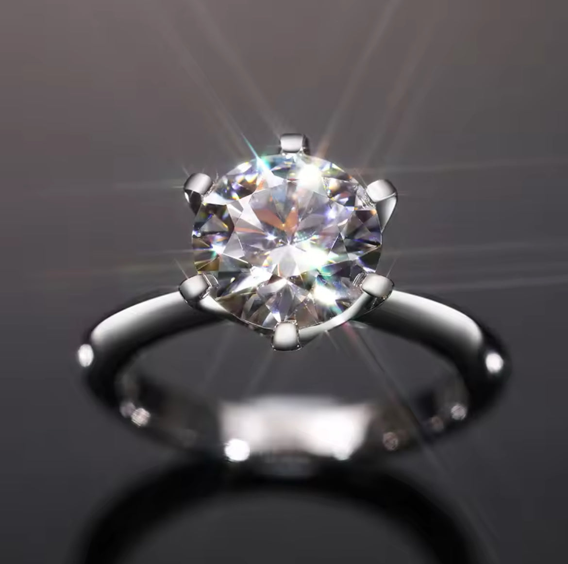 925 Moissanite Simple Ring