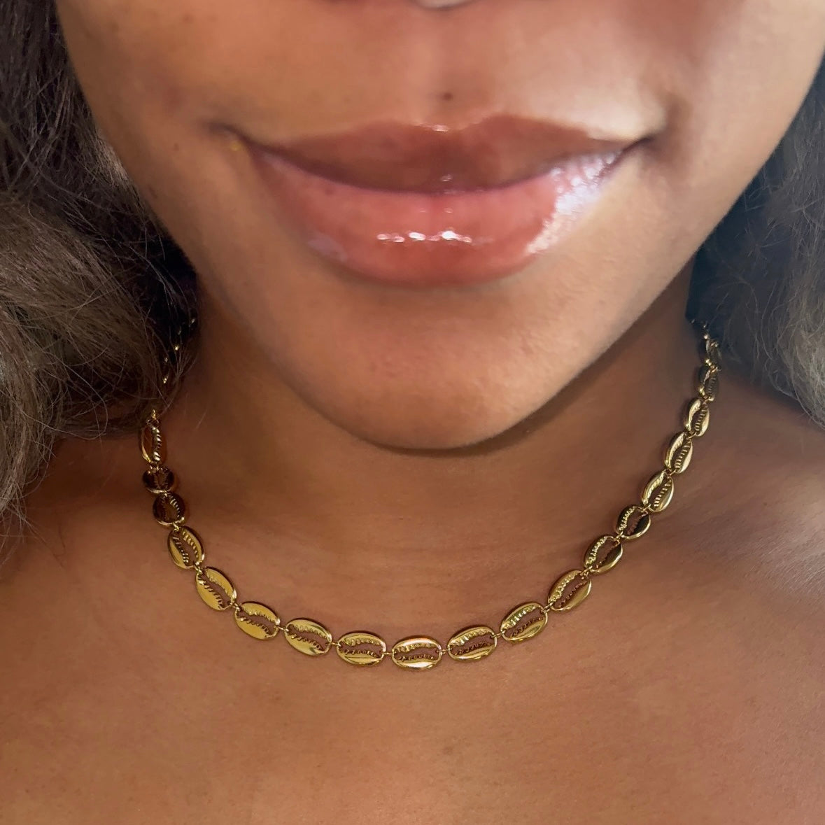 Cowrie Shell Link Necklace