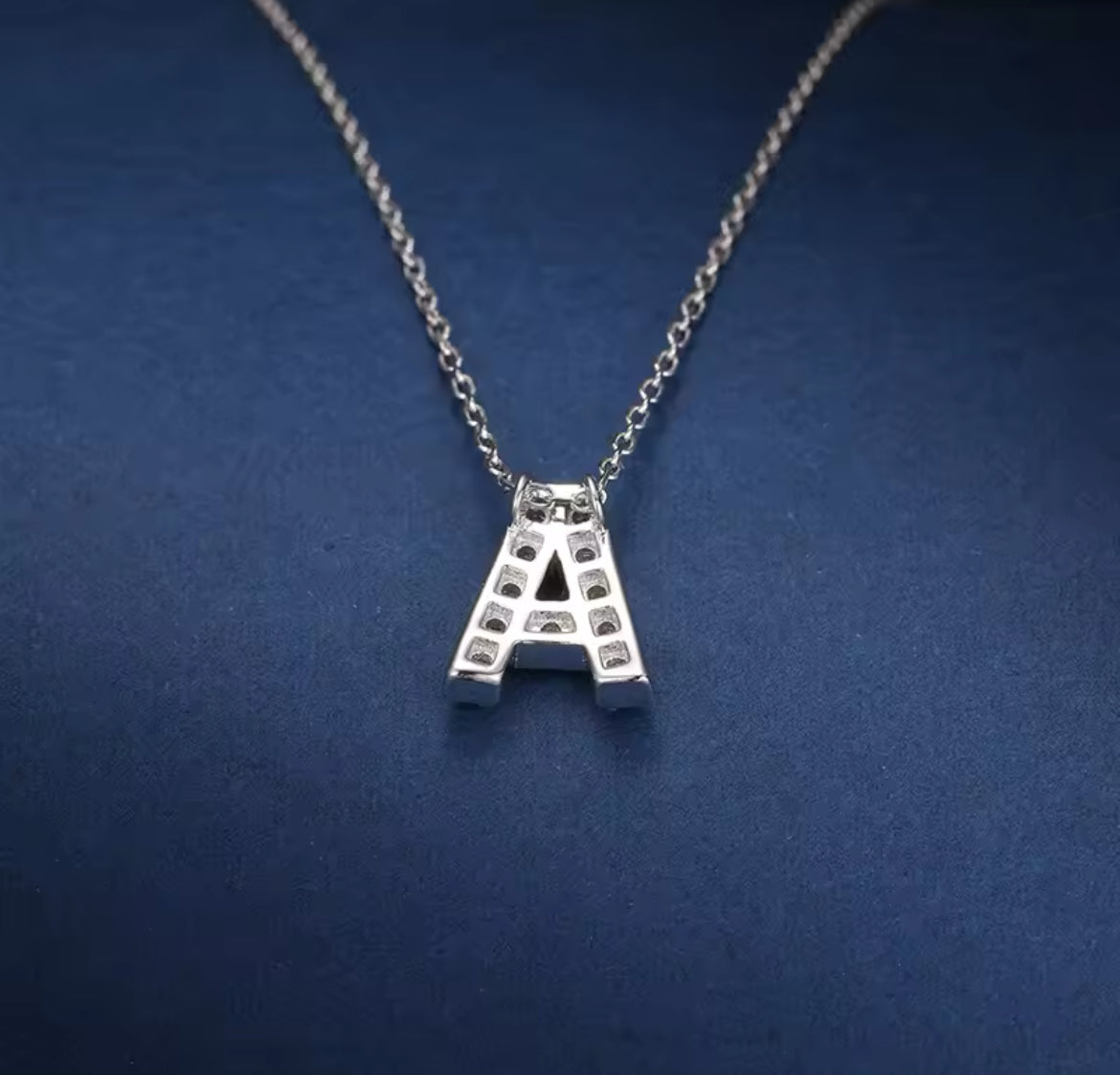 Dainty Moissanite Initial Necklace