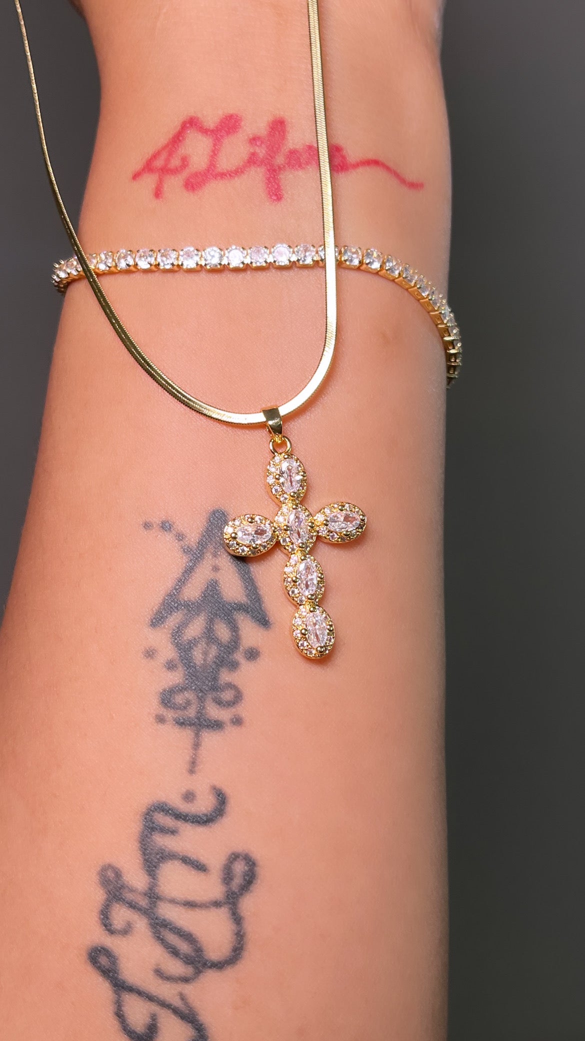 Herringbone Cross Necklace