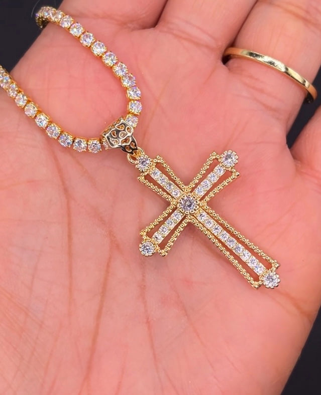 Tennis Cross Necklace