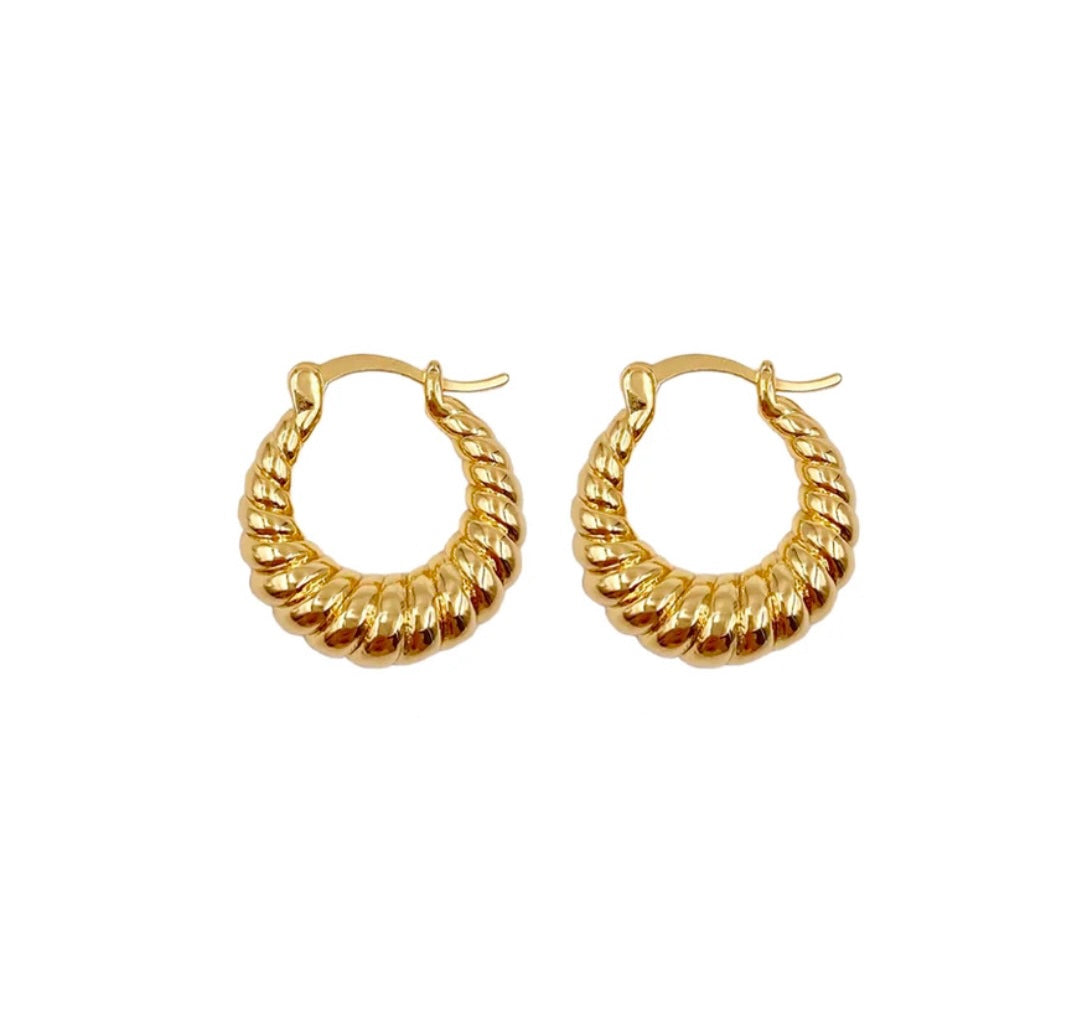 Small Gold Croissant Hoops