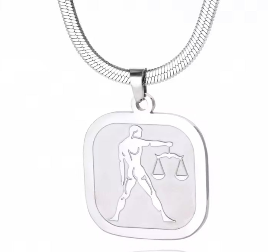 Herringbone Zodiac Necklace