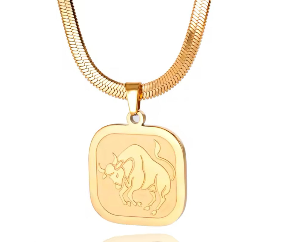 Herringbone Zodiac Necklace