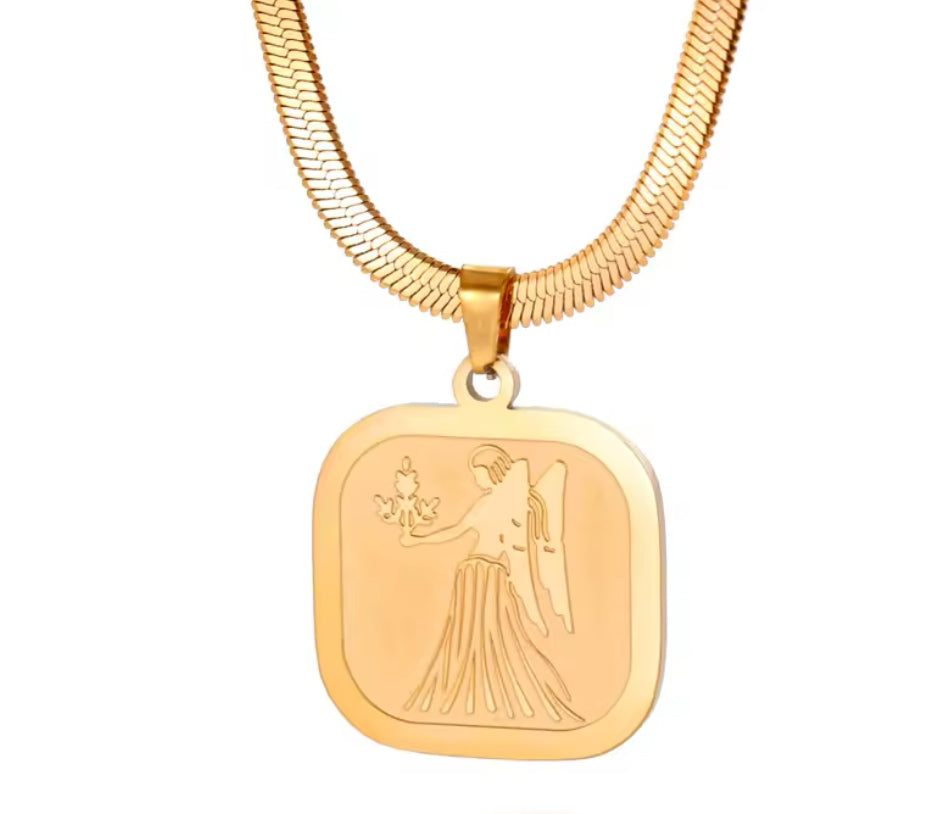 Herringbone Zodiac Necklace