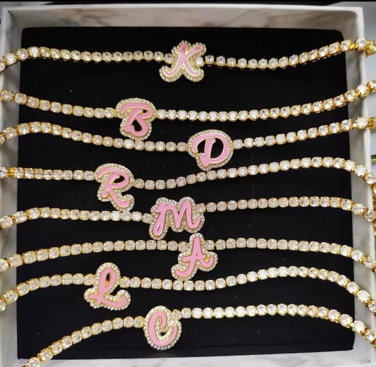 Enamel Initial Necklace