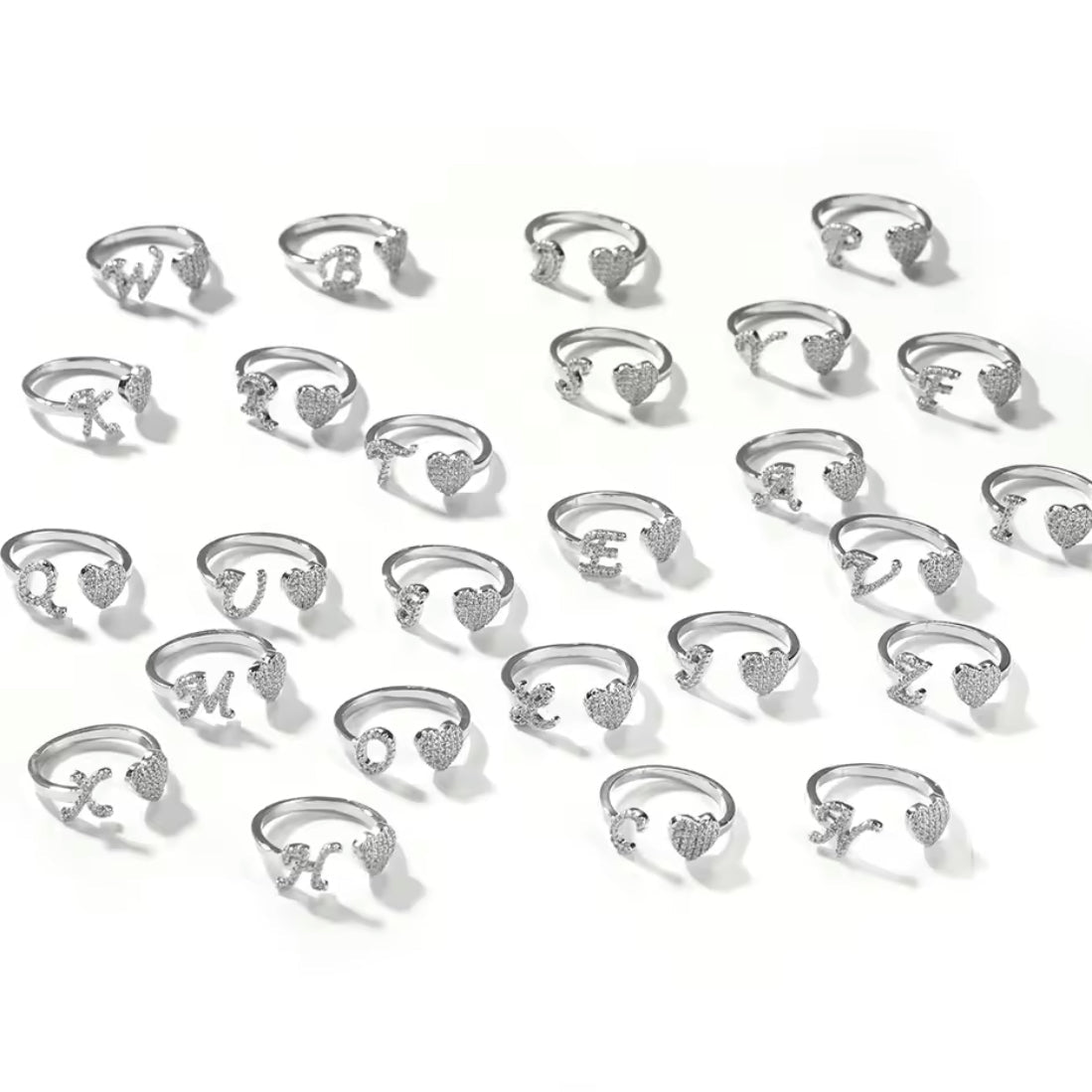 Heart Initial Ring