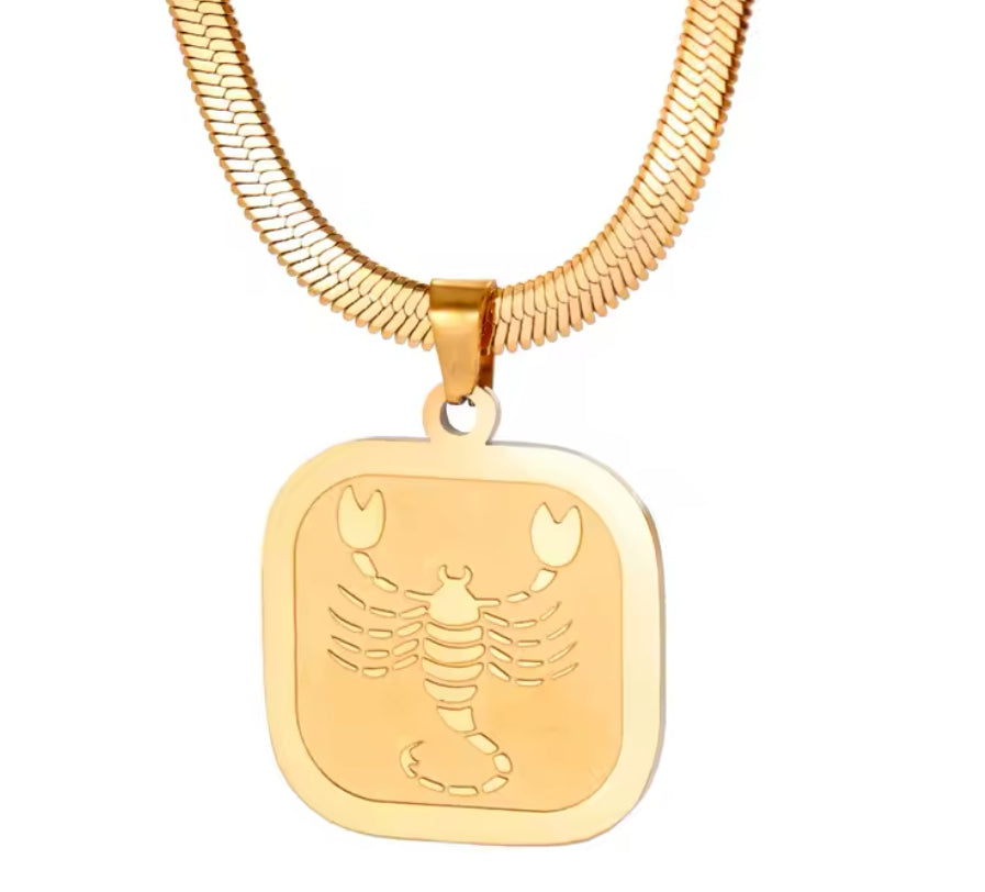 Herringbone Zodiac Necklace