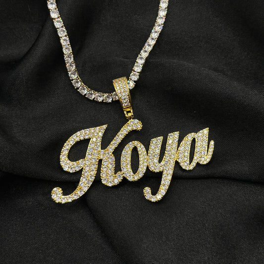 Thick Script Name Necklace