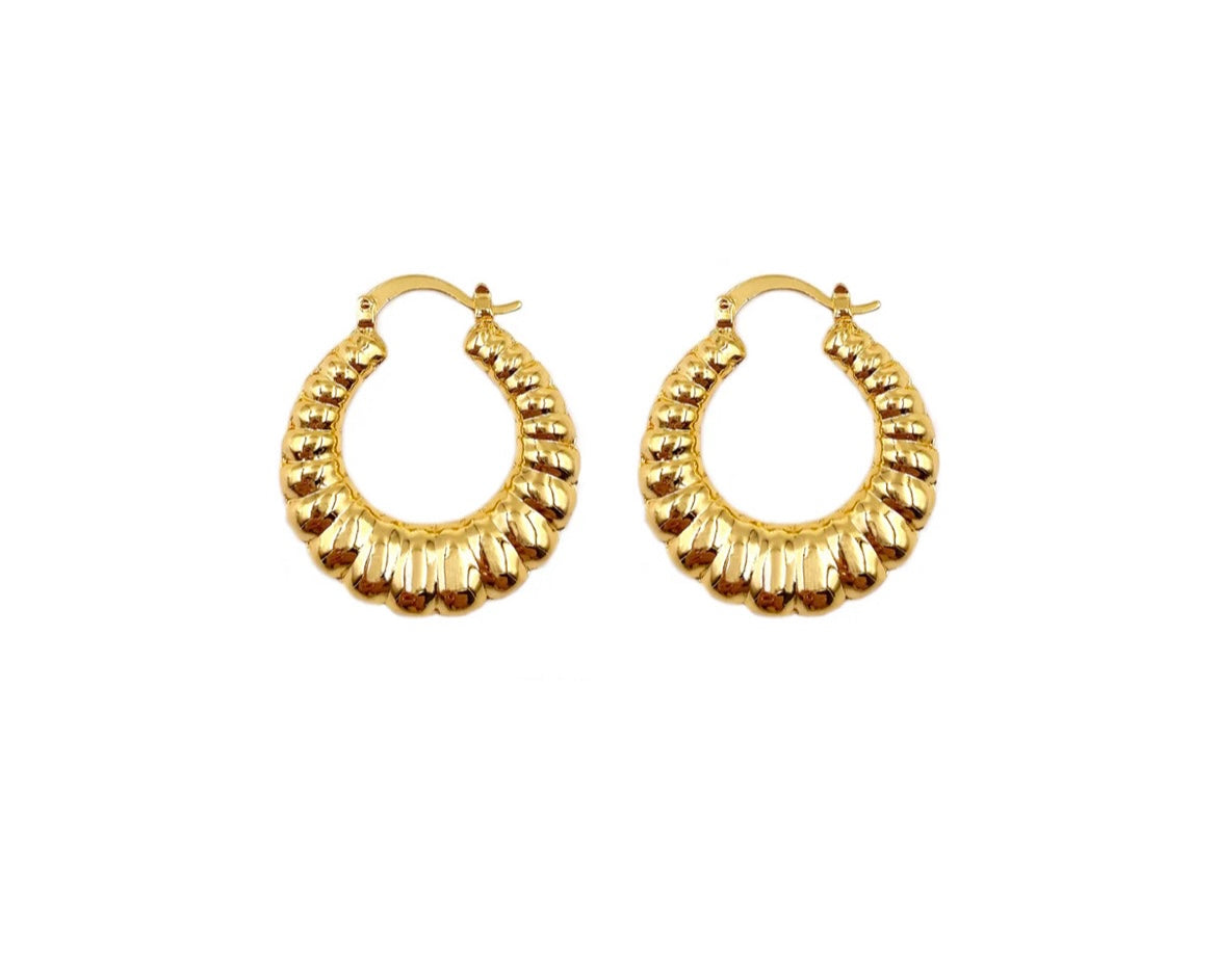 Medium Gold Croissant Hoops