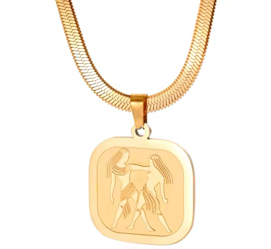 Herringbone Zodiac Necklace