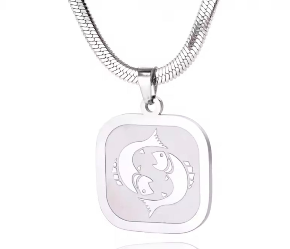 Herringbone Zodiac Necklace