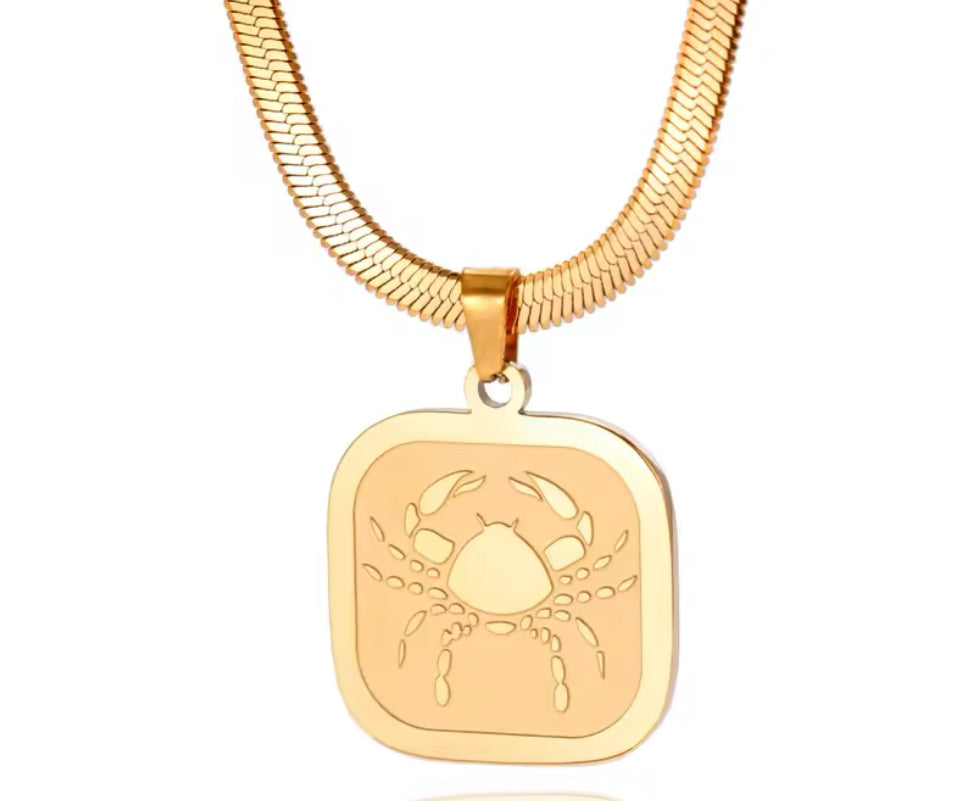 Herringbone Zodiac Necklace