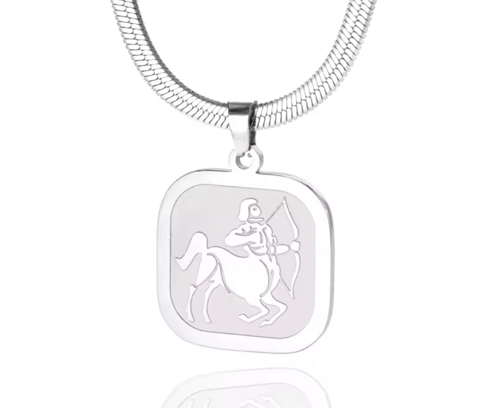 Herringbone Zodiac Necklace
