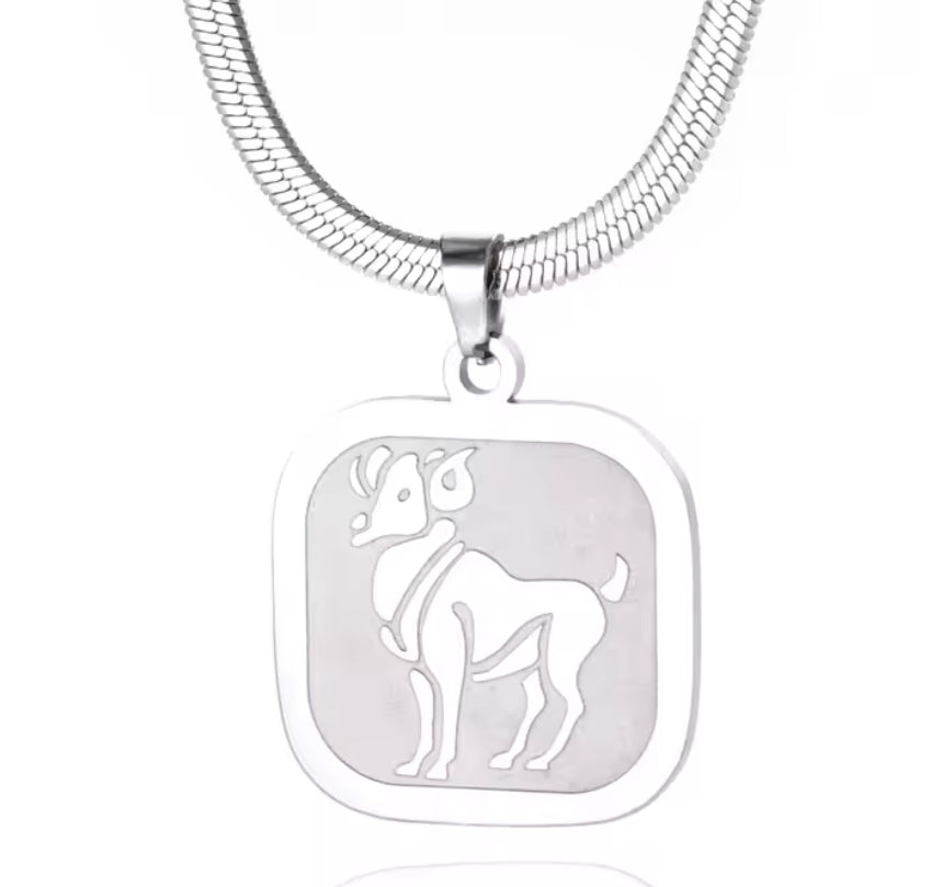 Herringbone Zodiac Necklace