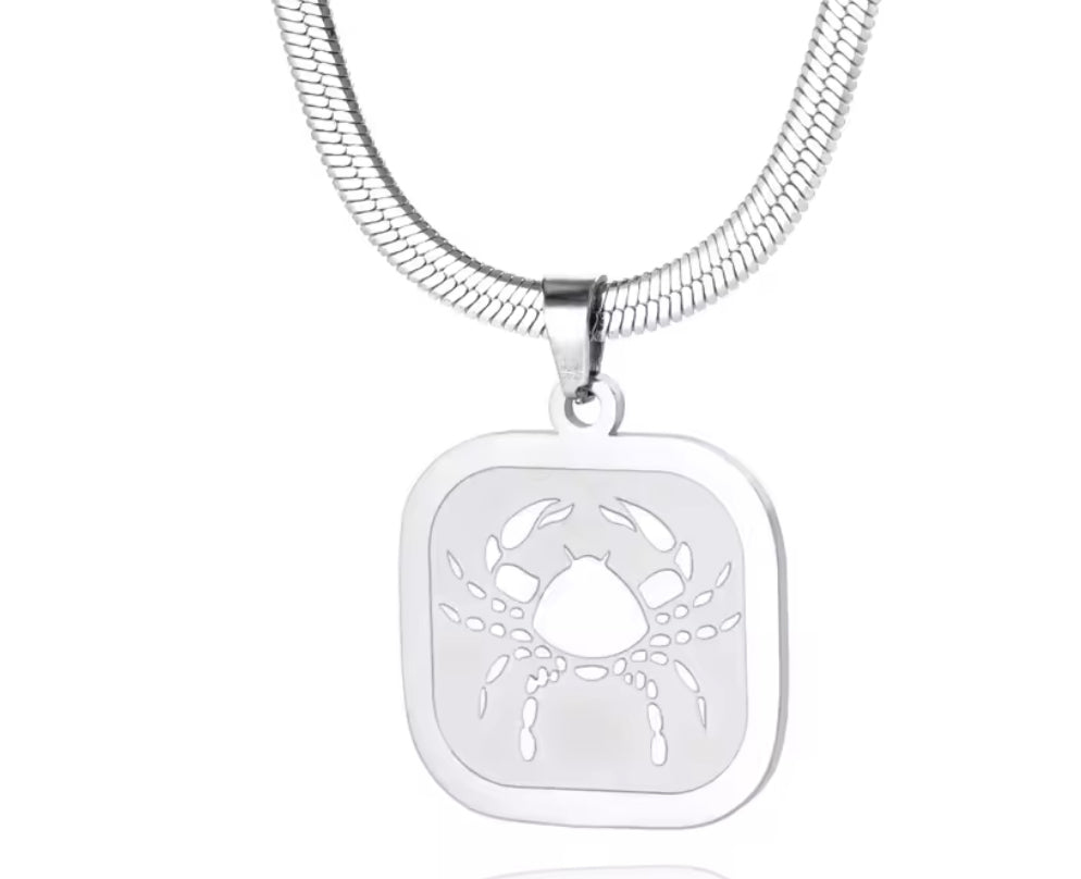Herringbone Zodiac Necklace