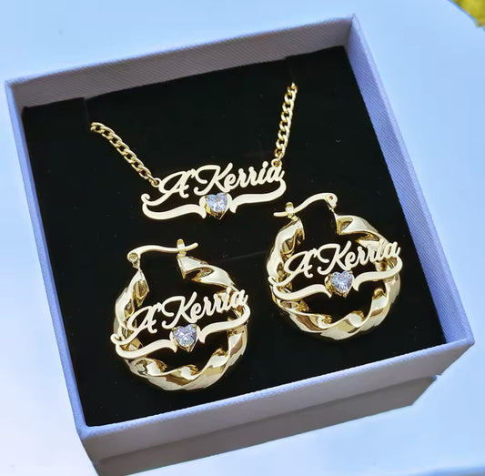 Twisted Hoop Set