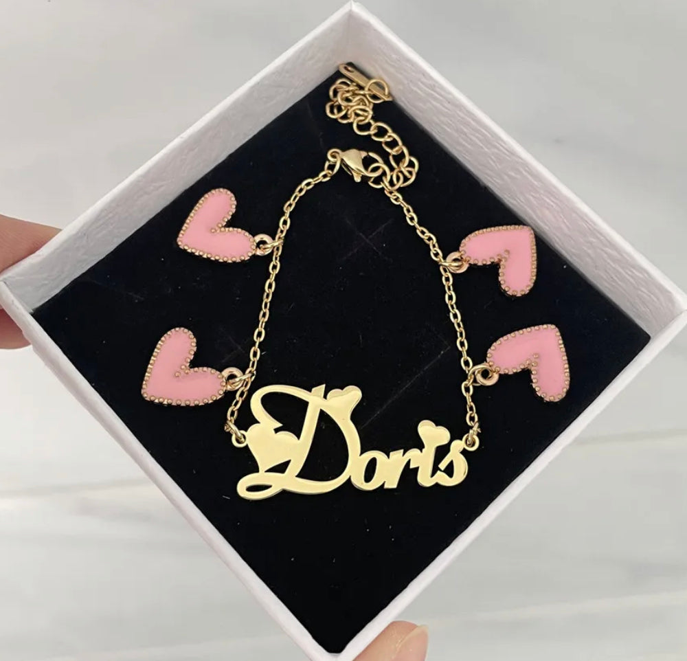 Kids Heart Name Bracelet