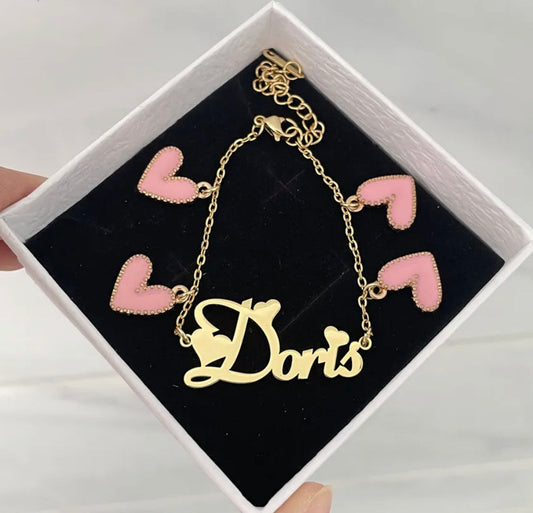 Kids Heart Name Bracelet