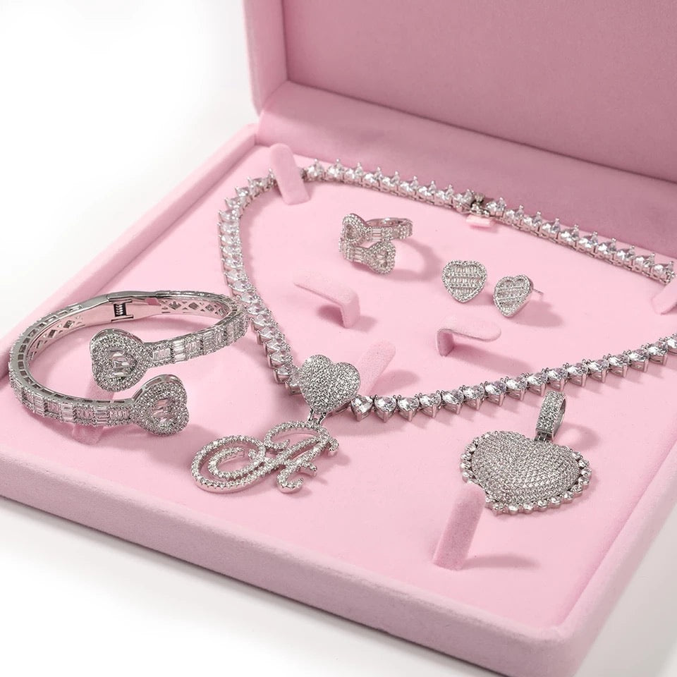 Iced Out Heart Set