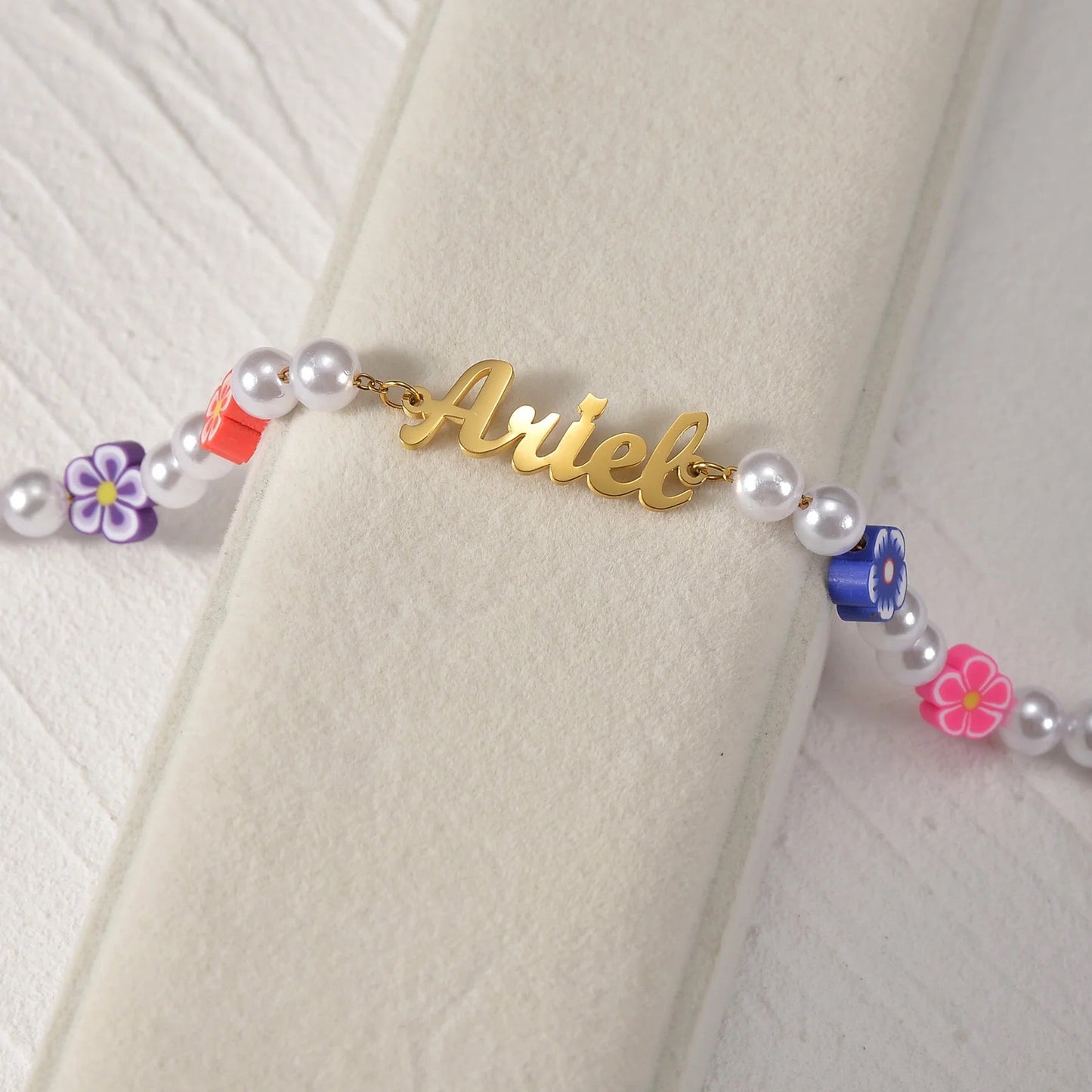 Girls Flower Name Bracelet