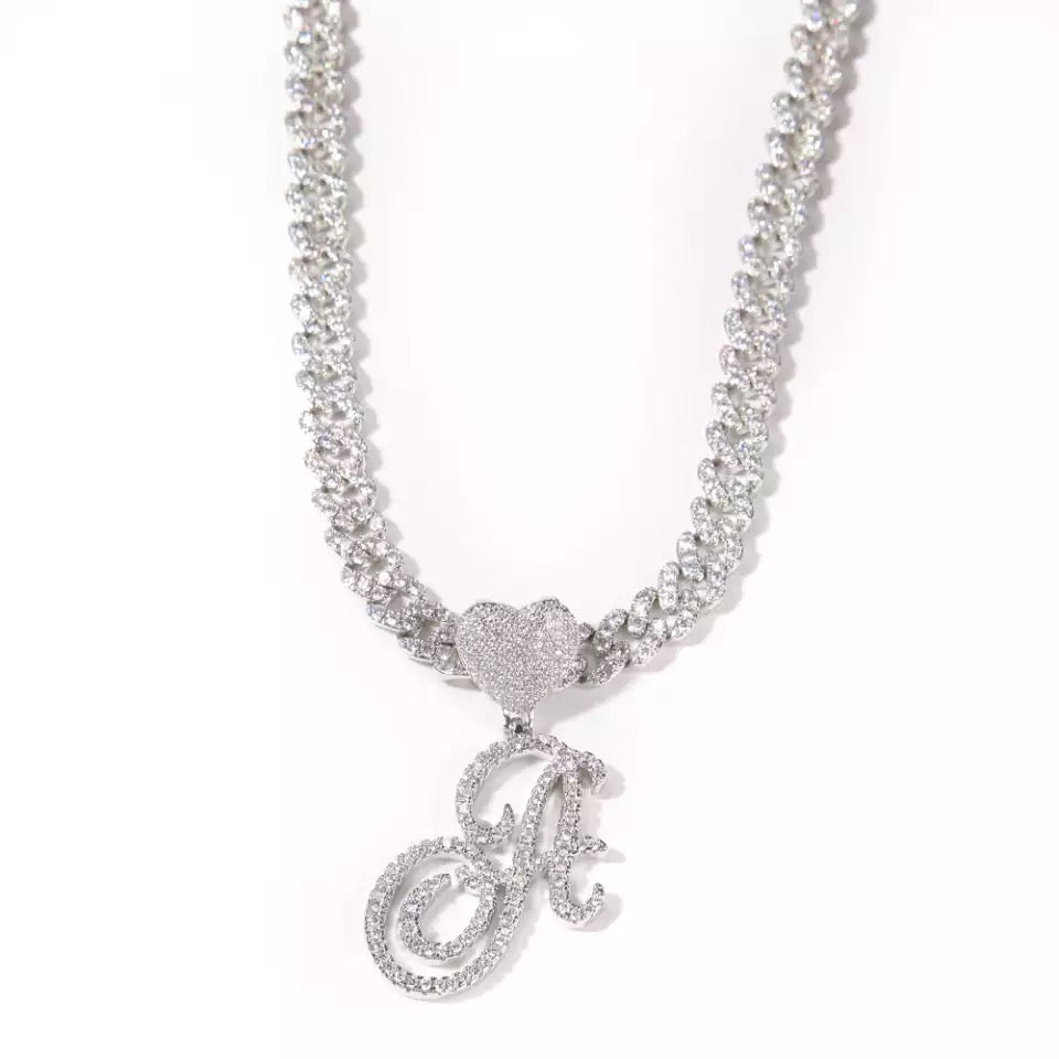 Cuban Cursive Initial Necklace