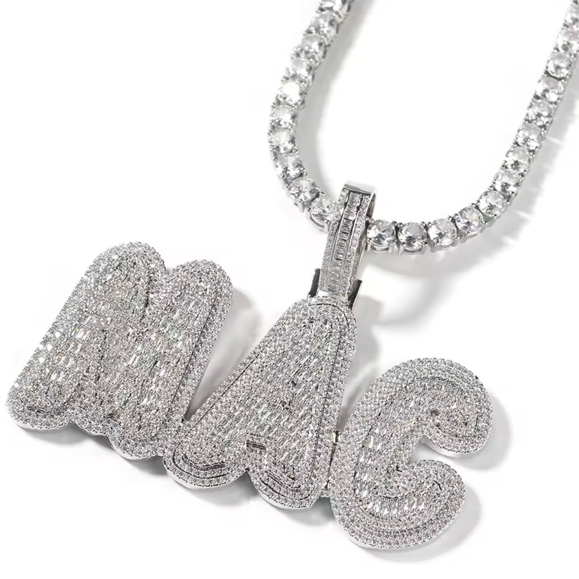 Big Baguette Name Necklace