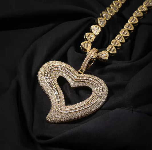 Big Hollow Heart Necklace