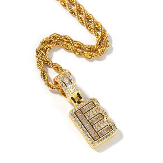 Baguette Bling Initial Necklace