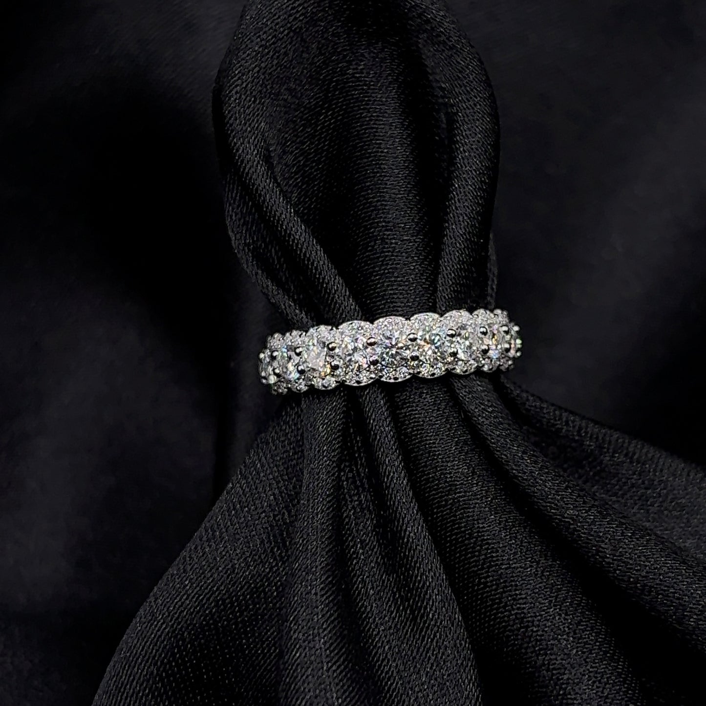 925 Moissanite Clustered Ring