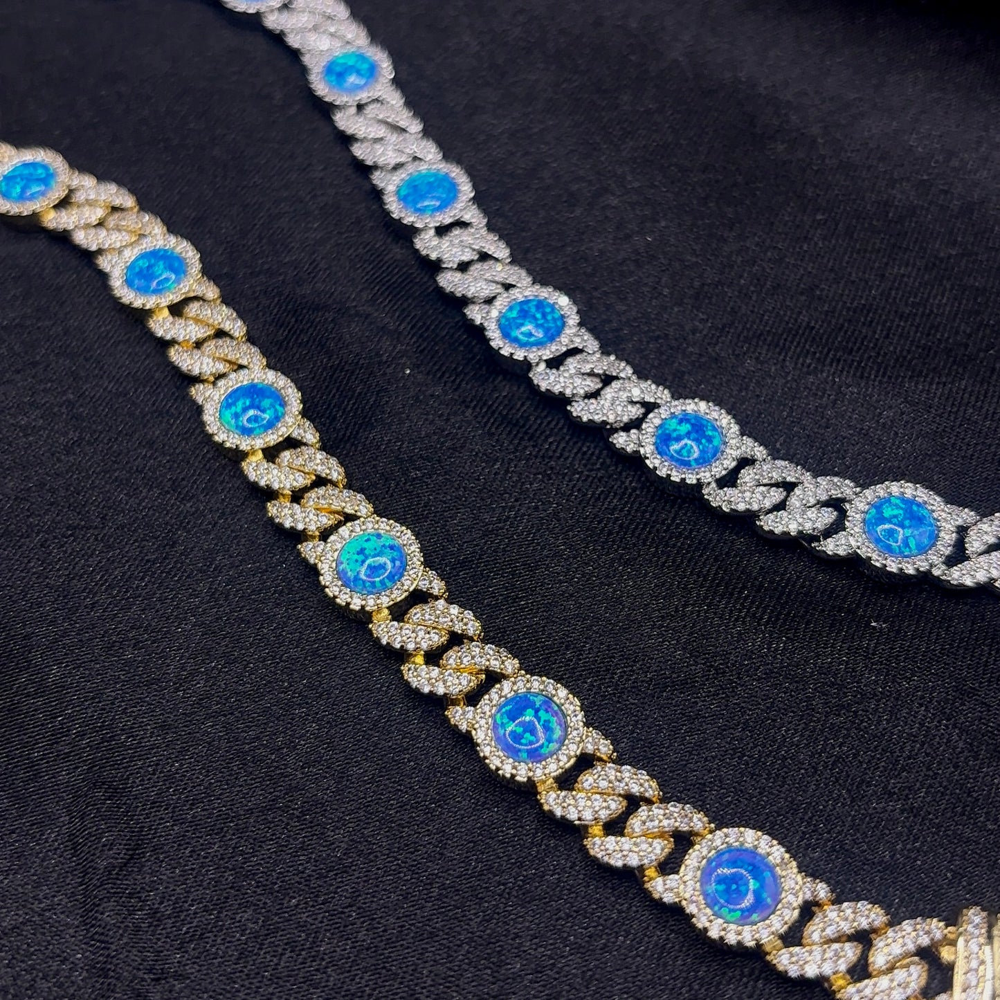 Blue Opal Cuban Chain