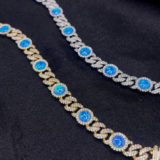 Blue Opal Cuban Chain