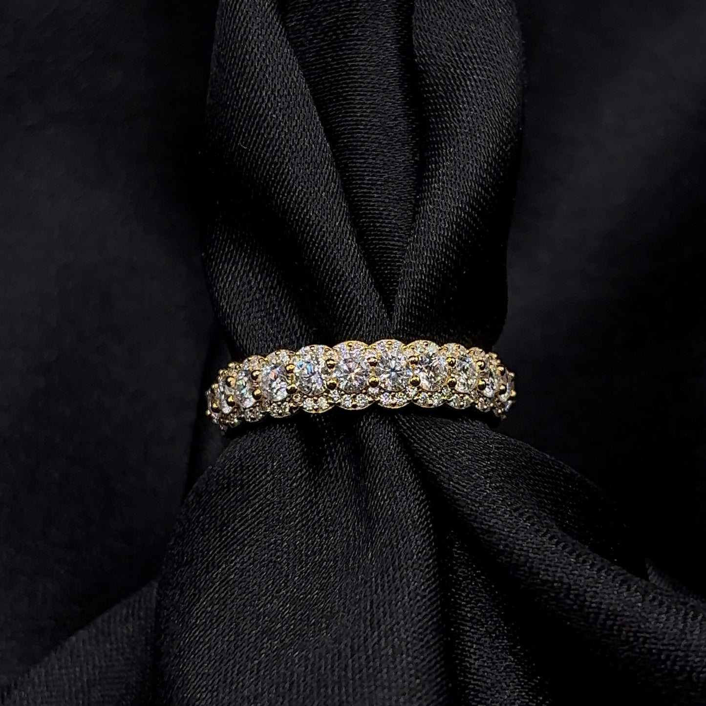 925 Moissanite Clustered Ring