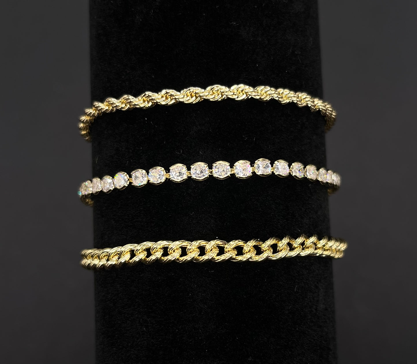 Simple Gold Bracelet Stack