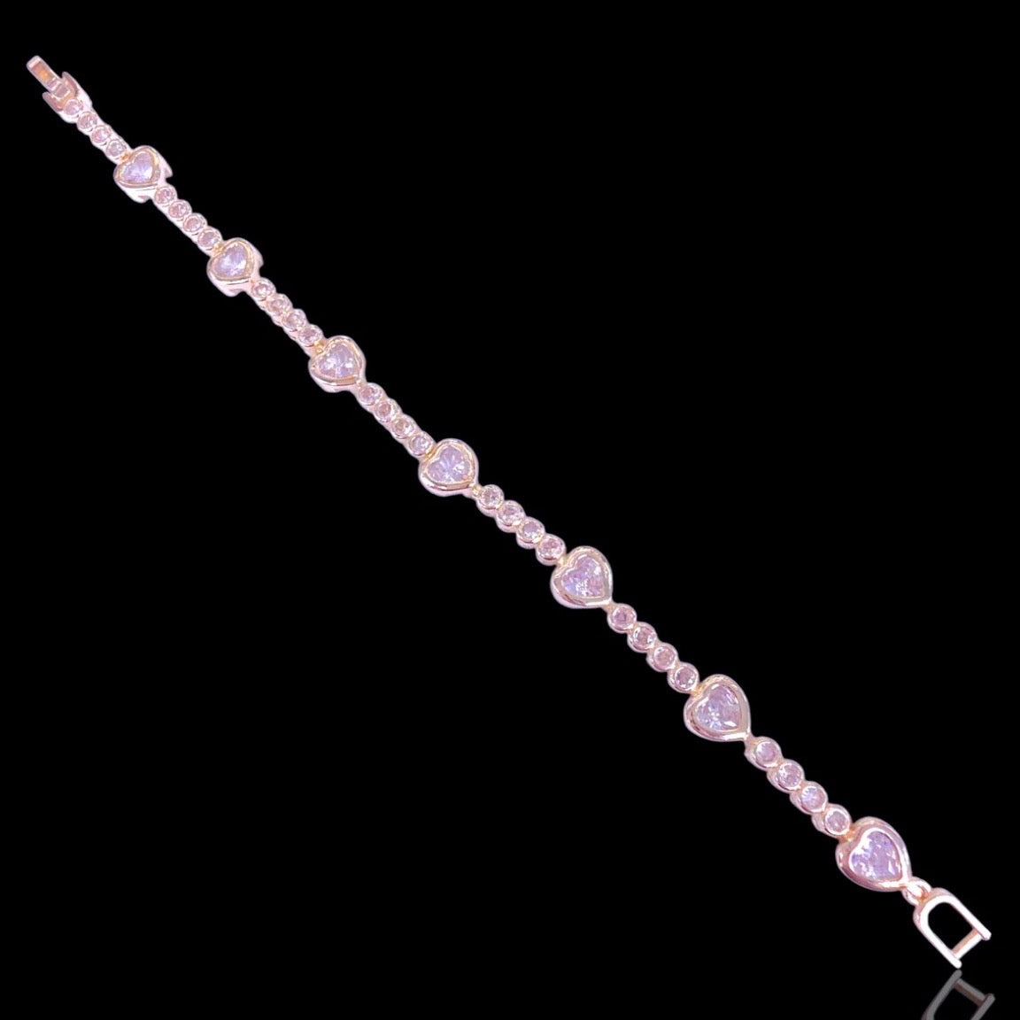 Bezel Heart Tennis Bracelet