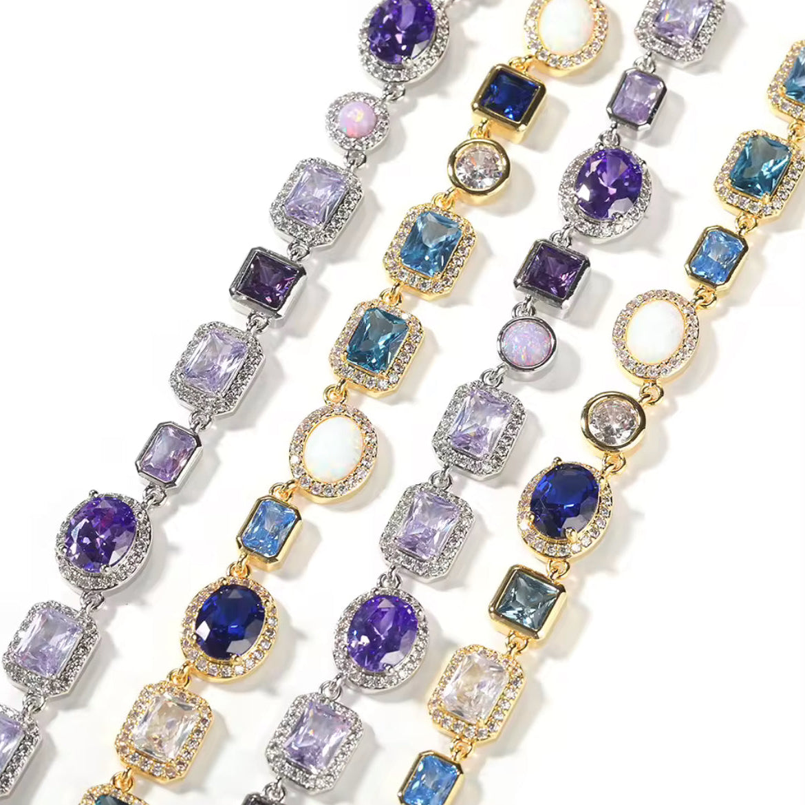 Colorful Gemstone Tennis Chain