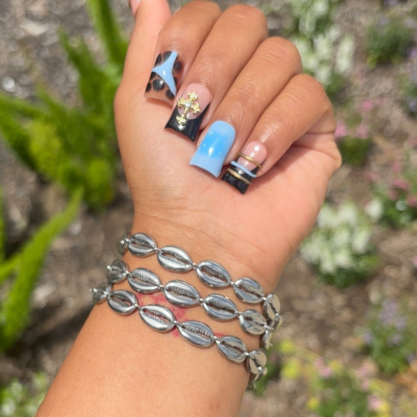 Silver Cowrie Shell Bracelet