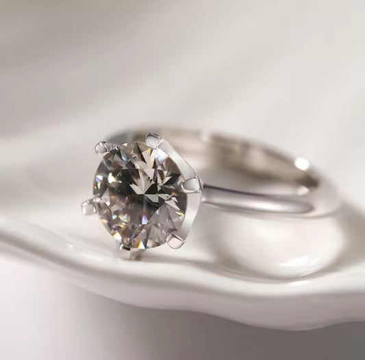 925 Moissanite Simple Ring