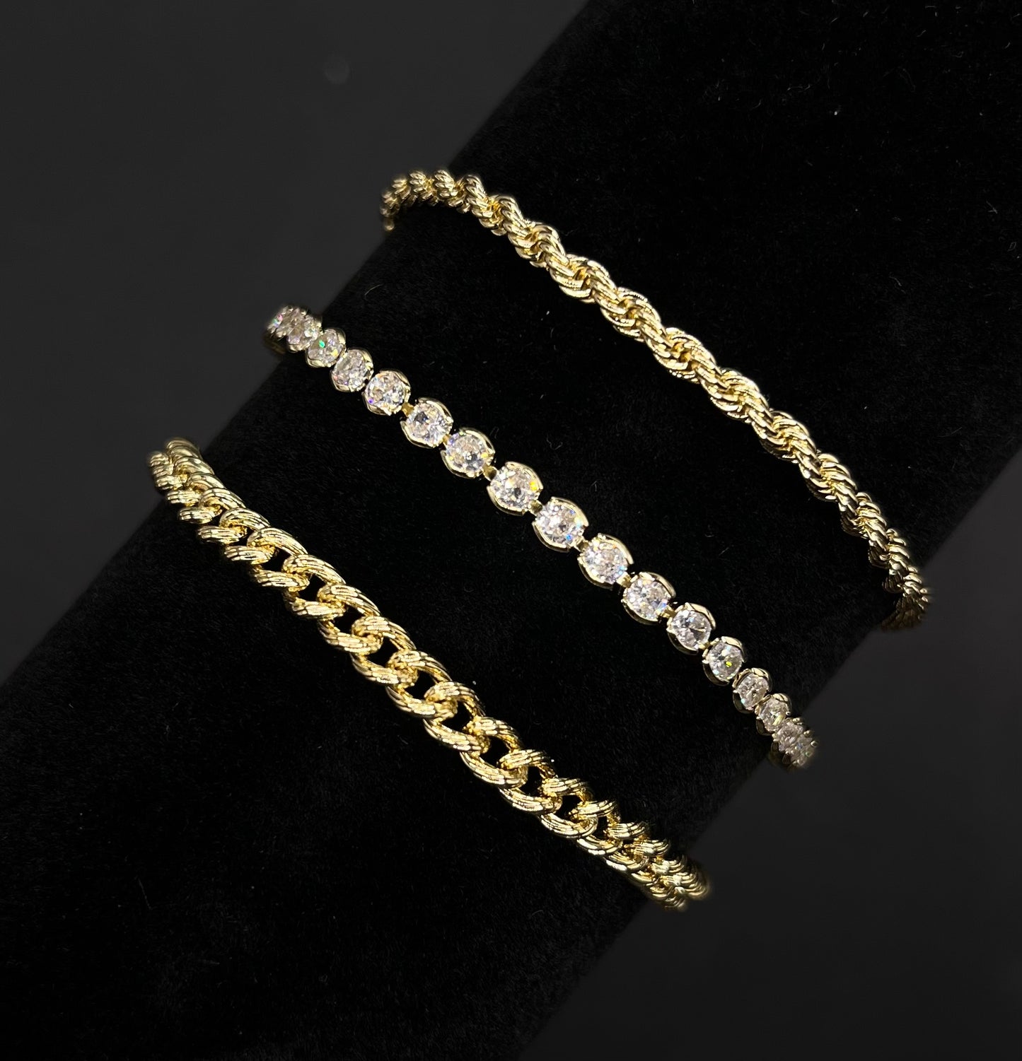 Simple Gold Bracelet Stack