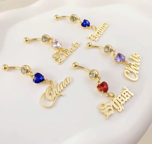 Custom Birthstone Belly Ring
