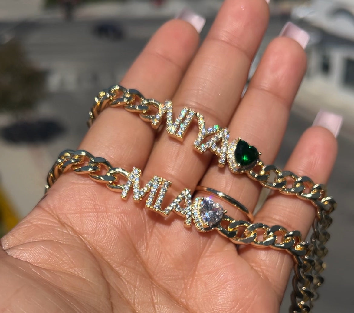 Birthstone Name Bracelet