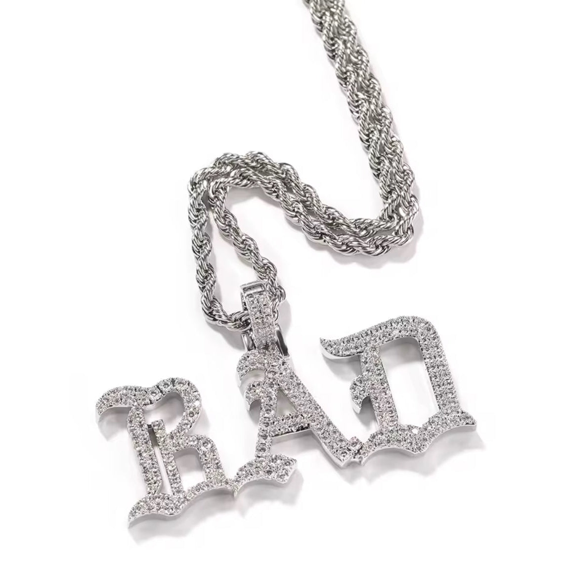 Iced Old English Name Necklace