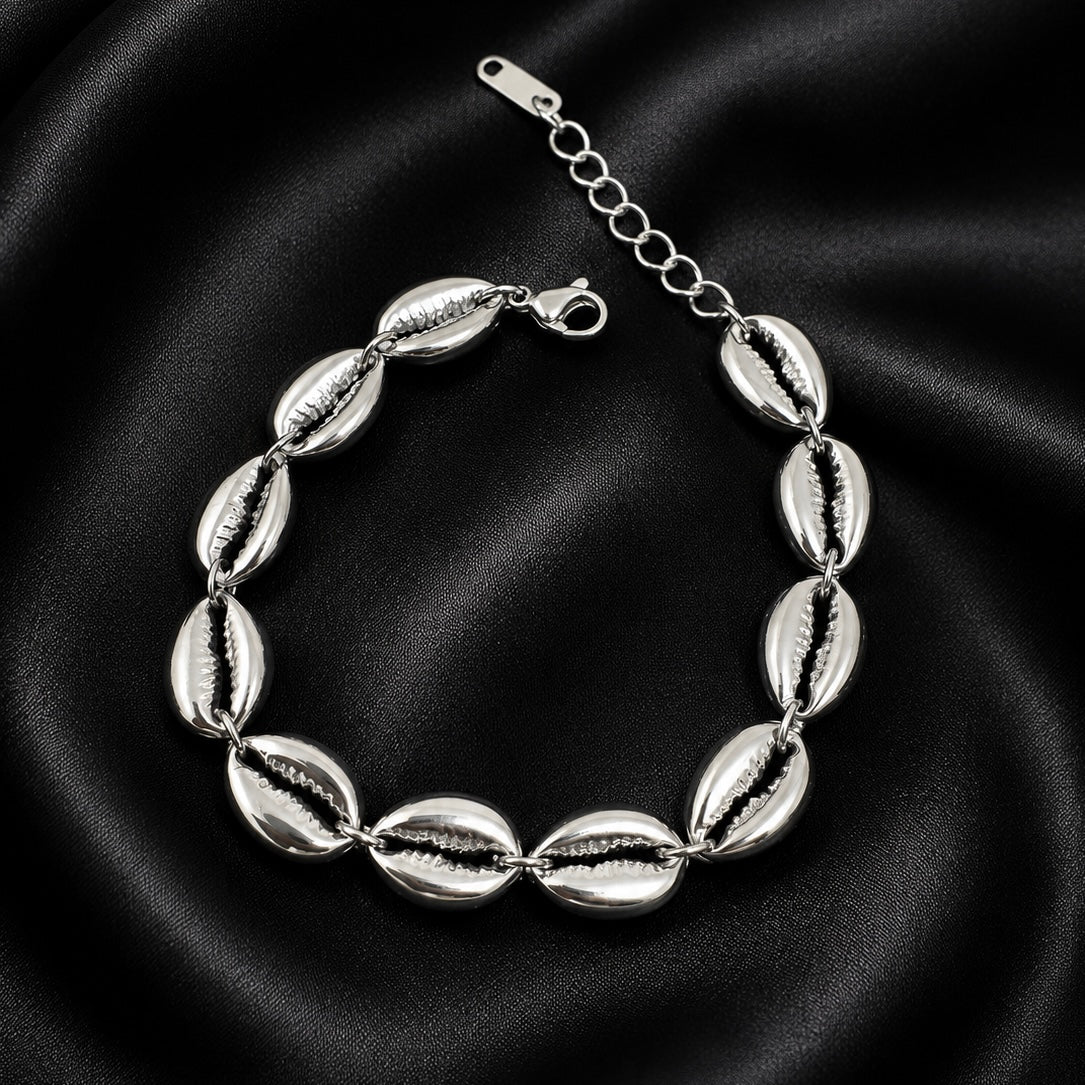 Silver Cowrie Shell Bracelet