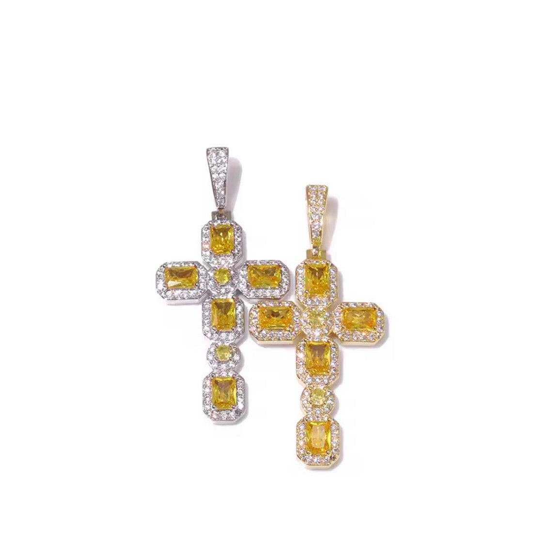 Yellow Topaz Cross Necklace