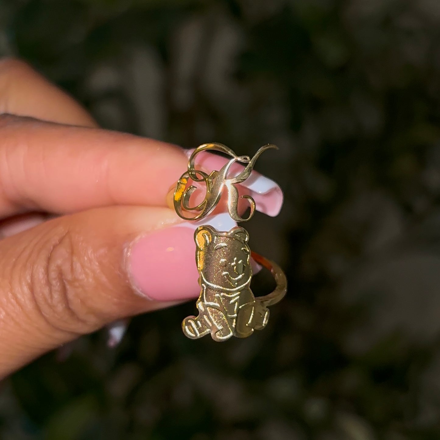 Pooh Bear Initial Ring