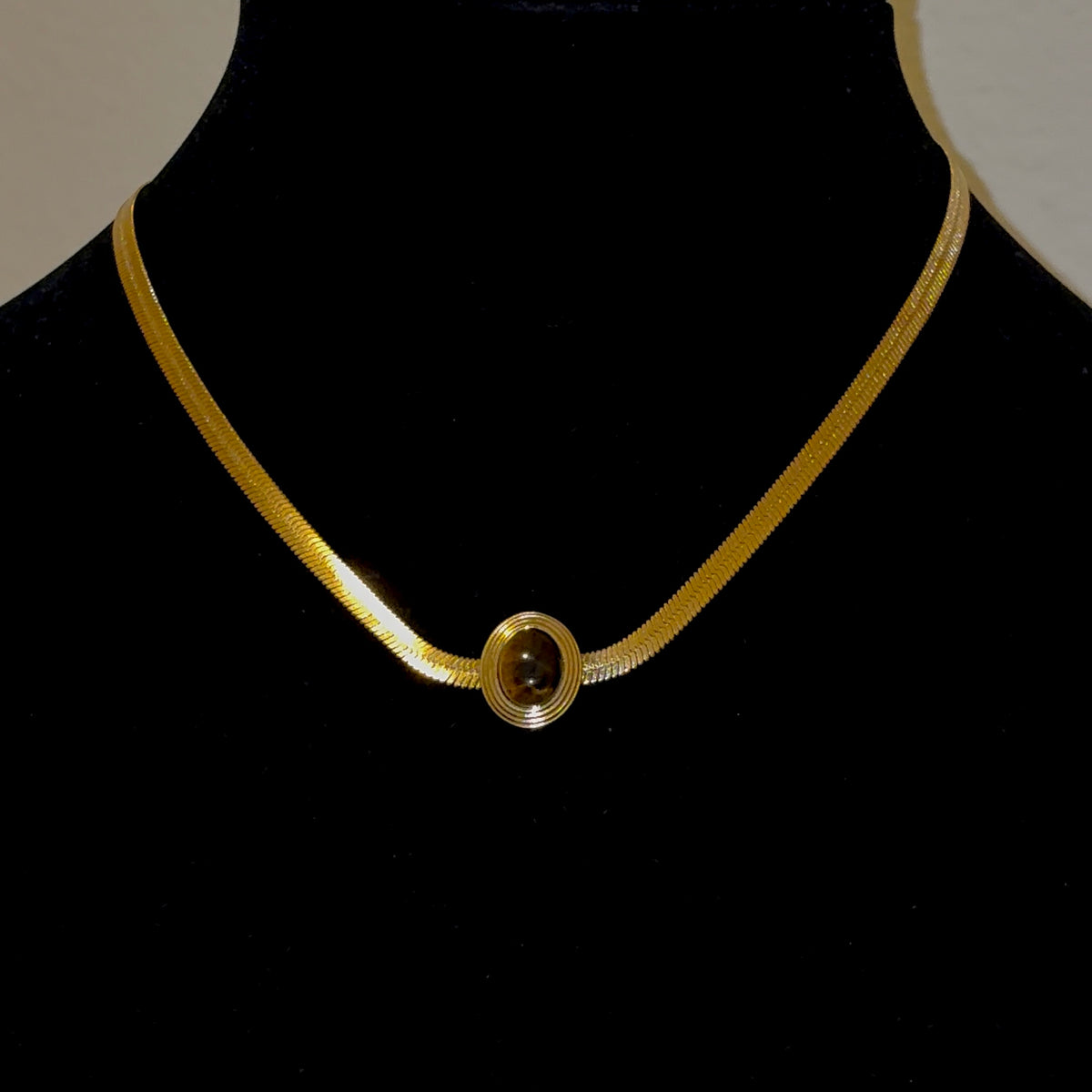 Cocoa Luxe Herringbone Necklace