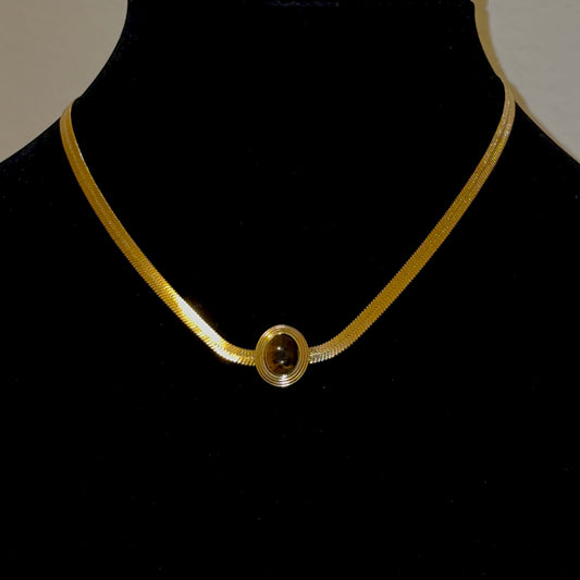 Cocoa Luxe Herringbone Necklace