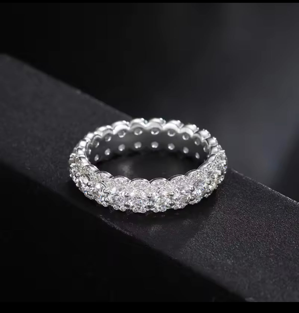 925 Moissanite Clustered Ring