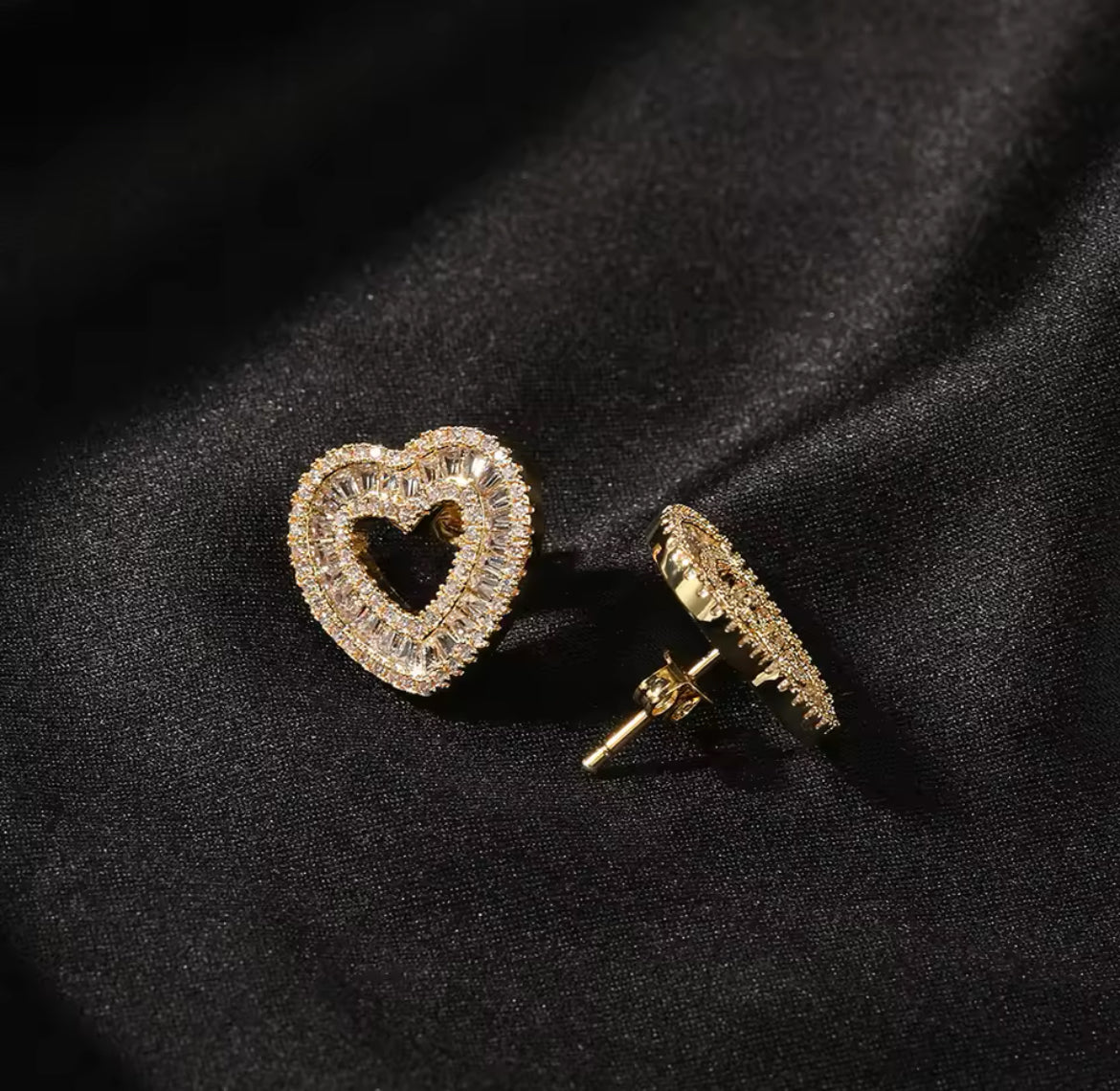 Hollow Heart Stud Earrings