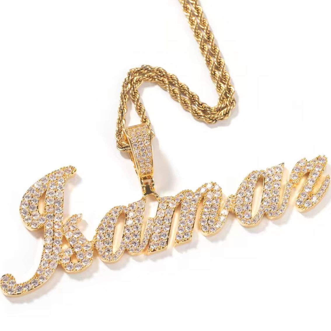 Thick Script Name Necklace